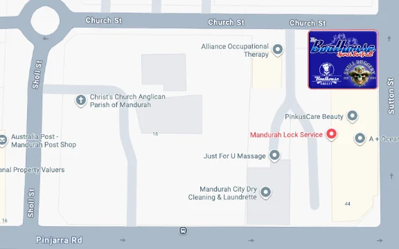 A map locating the Boathouse Sports Bar & Grill in Mandurah WA
