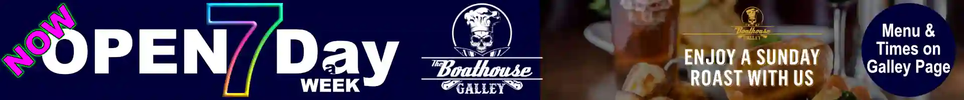The Boathouse Galley banner for the Boathouse Sports Bar & Grill in Mandurah WA